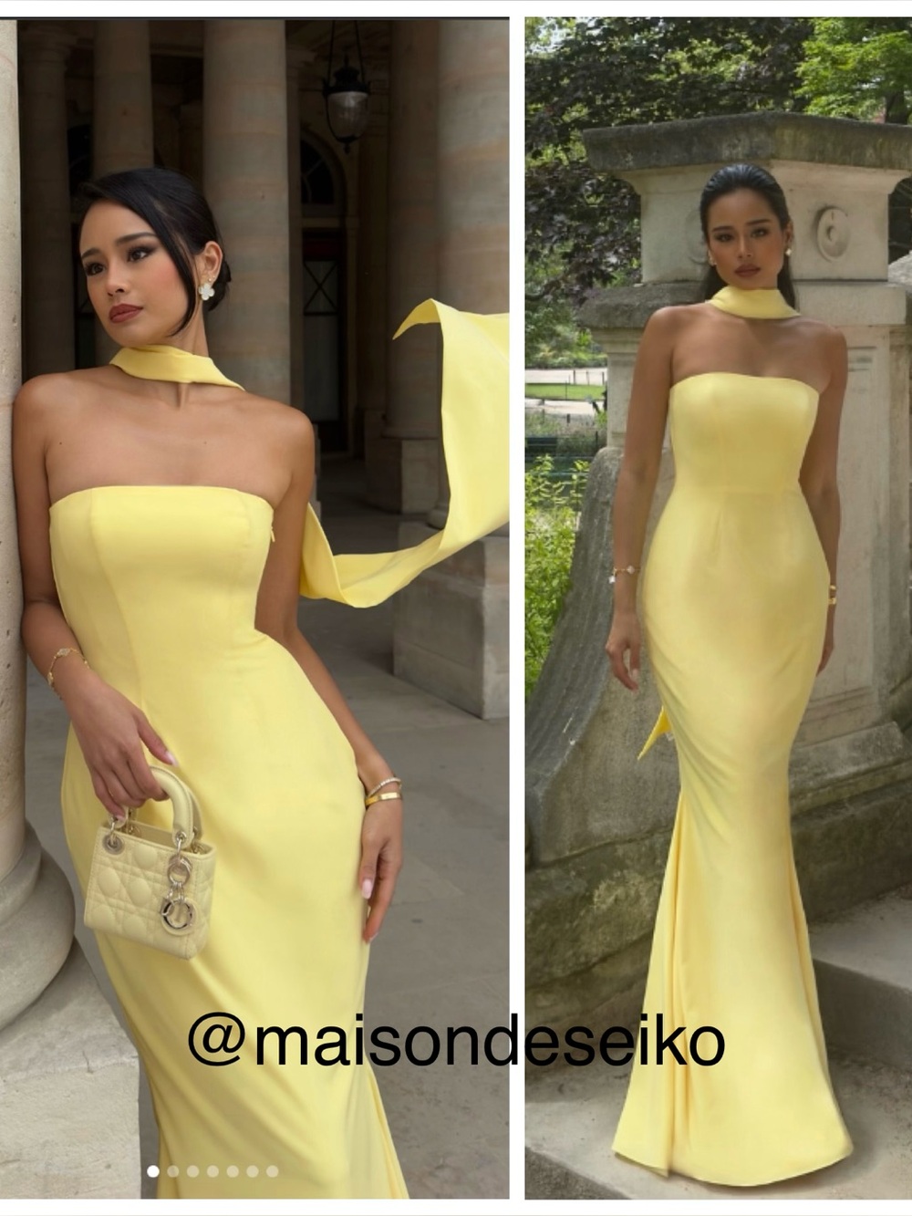 NWT Oh Polly Maxi Dress Yellow Imogene Strapless Wedding Guest Bridesmaid size 2